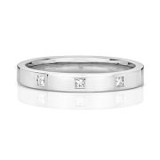 Princess Diamond Wedding Ring 0.06ct. 9k White Gold