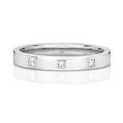 Princess Diamond Wedding Ring 0.06ct. 9k White Gold