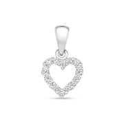 Diamond Heart Pendant 0.11ct, 9k White Gold