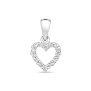 Small Diamond Heart Pendant 0.11ct. 9k White Gold