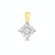 Diamond Illusion Pendant 0.18ct (0.75ct Look), 9k Gold