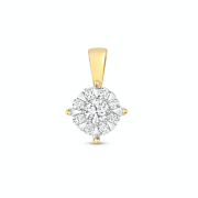 Diamond Brilliant Cluster Pendant 0.25ct, 9k Gold