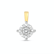 Diamond Illusion Pendant 0.30ct (1.25ct Look), 9k Gold