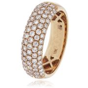 Diamond Pave Half Eternity Ring 1.00ct, 18k Rose Gold