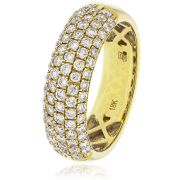 Diamond Pave Half Eternity Ring 1.00ct, 18k Gold
