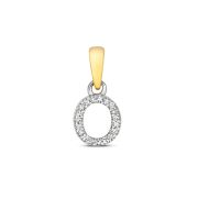 Small Diamond Initial O Pendant 0.02ct. 9k Gold