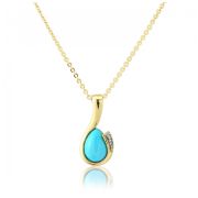 Mark Milton Turquoise & Diamond Pendant Necklace, 9k Gold