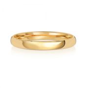 2.5mm Wedding Ring Traditional Court Shape, 9k Gold, Medium