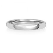 2.5mm Wedding Ring Traditional Court Shape, 18k White Gold, Medium