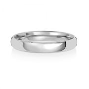 3mm Wedding Ring Traditional Court Shape, 18k White Gold, Medium