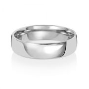 5mm Wedding Ring Traditional Court Shape, 18k White Gold, Medium