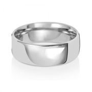 7mm Wedding Ring Traditional Court Shape, 9k White Gold, Medium