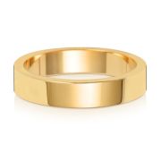 4mm Wedding Ring Flat Profile 9k Gold, Heavy