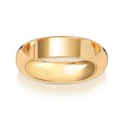 5mm Wedding Ring D-Shape 9k Gold, Medium