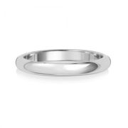 2.5mm Wedding Ring D-Shape 9k White Gold, Medium
