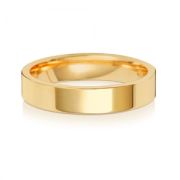 4mm Wedding Ring Flat Court 18k Gold, Medium