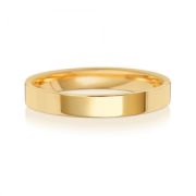 3mm Wedding Ring Flat Court 9k Gold, Medium