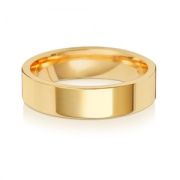 5mm Wedding Ring Flat Court 9k Gold, Medium