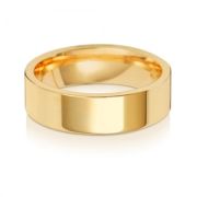 6mm Wedding Ring Flat Court 9k Gold, Medium