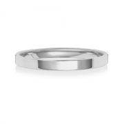 2mm Wedding Ring Flat Court 9k White Gold, Medium
