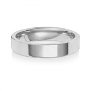 4mm Wedding Ring Flat Court 18k White Gold, Medium