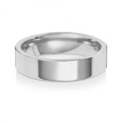 5mm Platinum Wedding Ring Flat Court, Medium