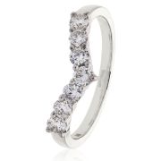Diamond Wishbone Ring 0.50ct, 18k White Gold