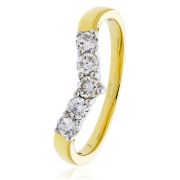 Diamond Wishbone Ring 0.45ct, 18k Gold