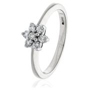 Diamond Seven Stone Cluster Ring 0.25ct, 9k White Gold