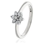 Diamond Seven Stone Cluster Ring 0.25ct. 18k White Gold