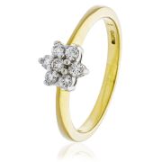 Diamond Seven Stone Cluster Ring 0.25ct, 9k Gold