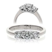 Diamond Three Stone Trilogy Ring 0.75ct in Platinum