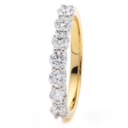 Diamond Half Eternity 7 Stone Ring 1.00ct, 18k Gold