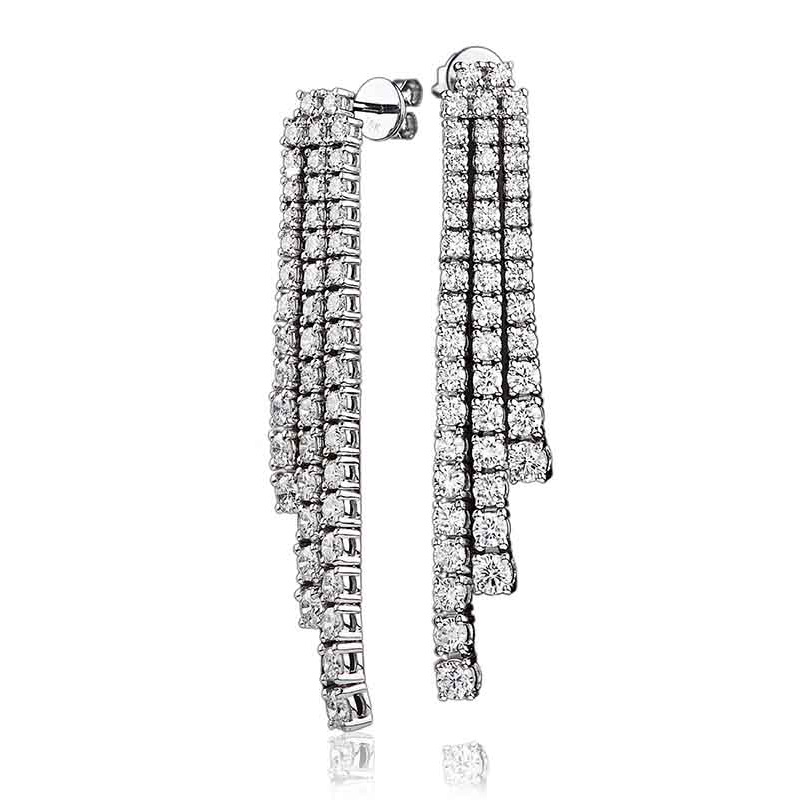 Diamond strand earrings sales