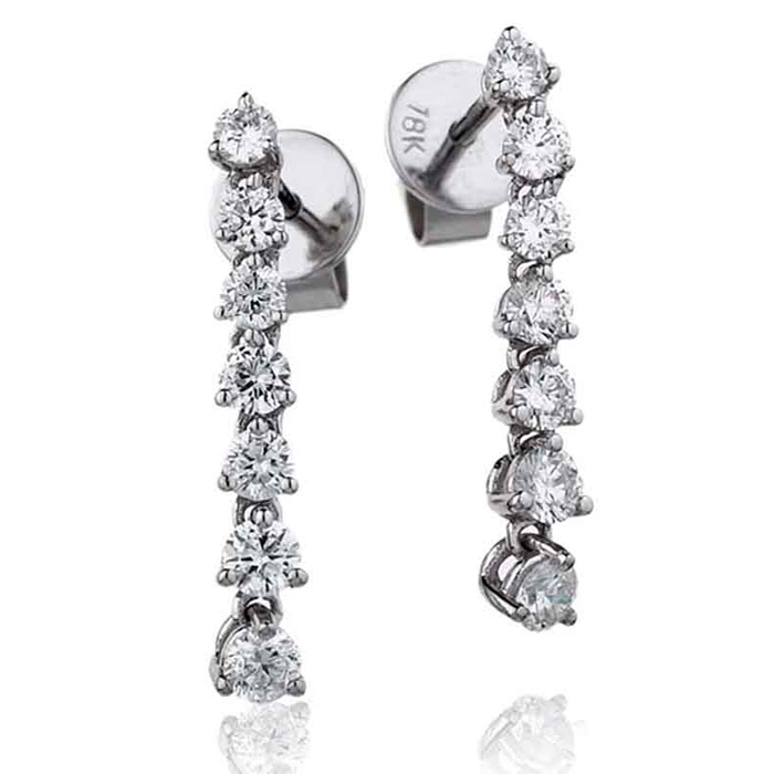 White stone on sale drop earrings