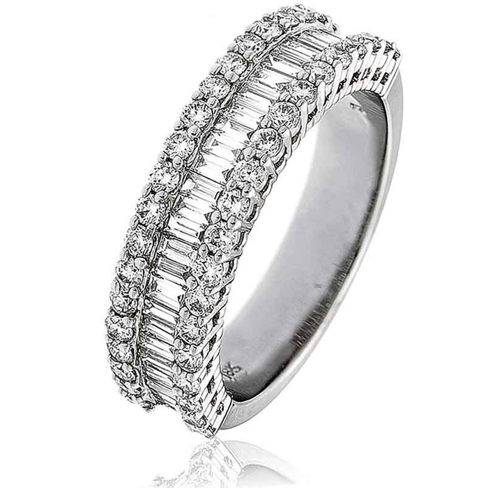 Channel Set Baguette Cut Diamond Eternity Ring in 14k White Gold (1 ct. tw.)