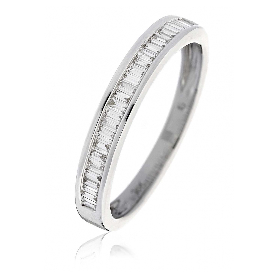 Diamond Baguette Half Eternity Ring 0.25ct in Platinum