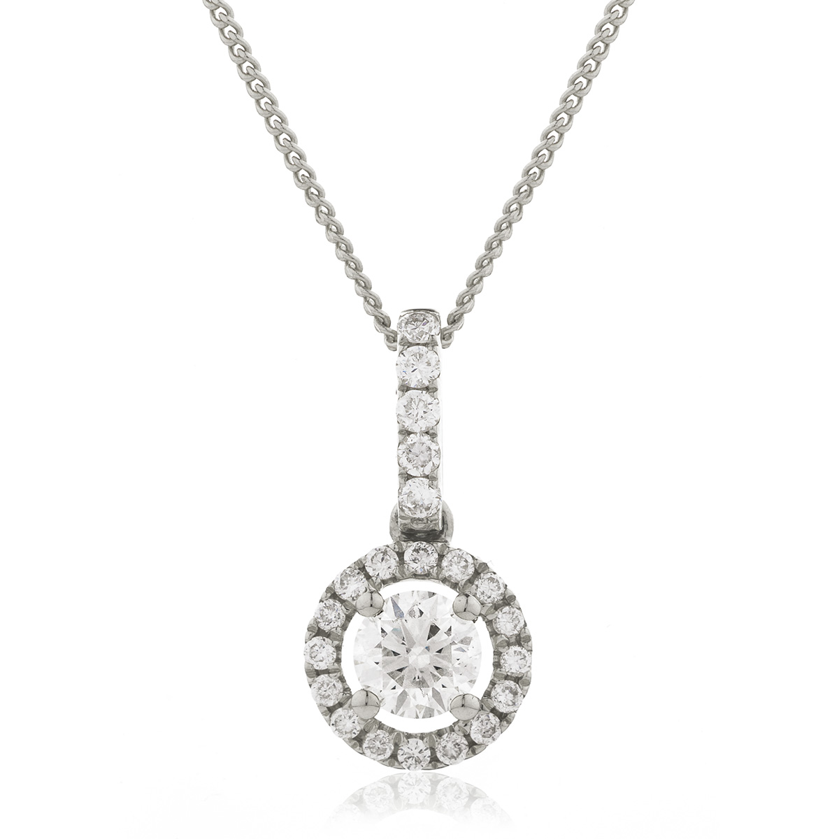 Diamond halo pendant necklace store