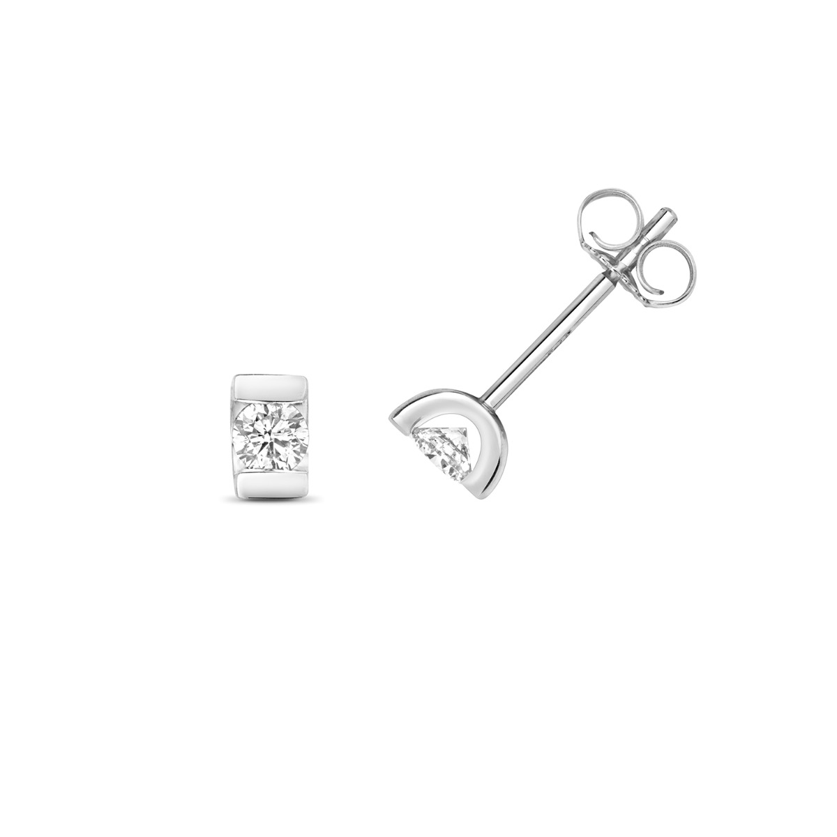 Diamond tension stud earrings sale
