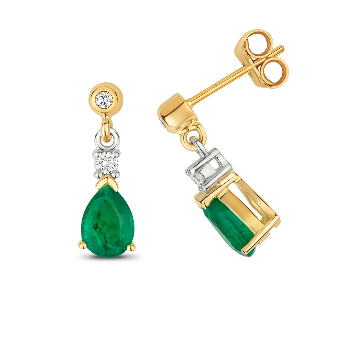 Emerald pear drop earrings hot sale