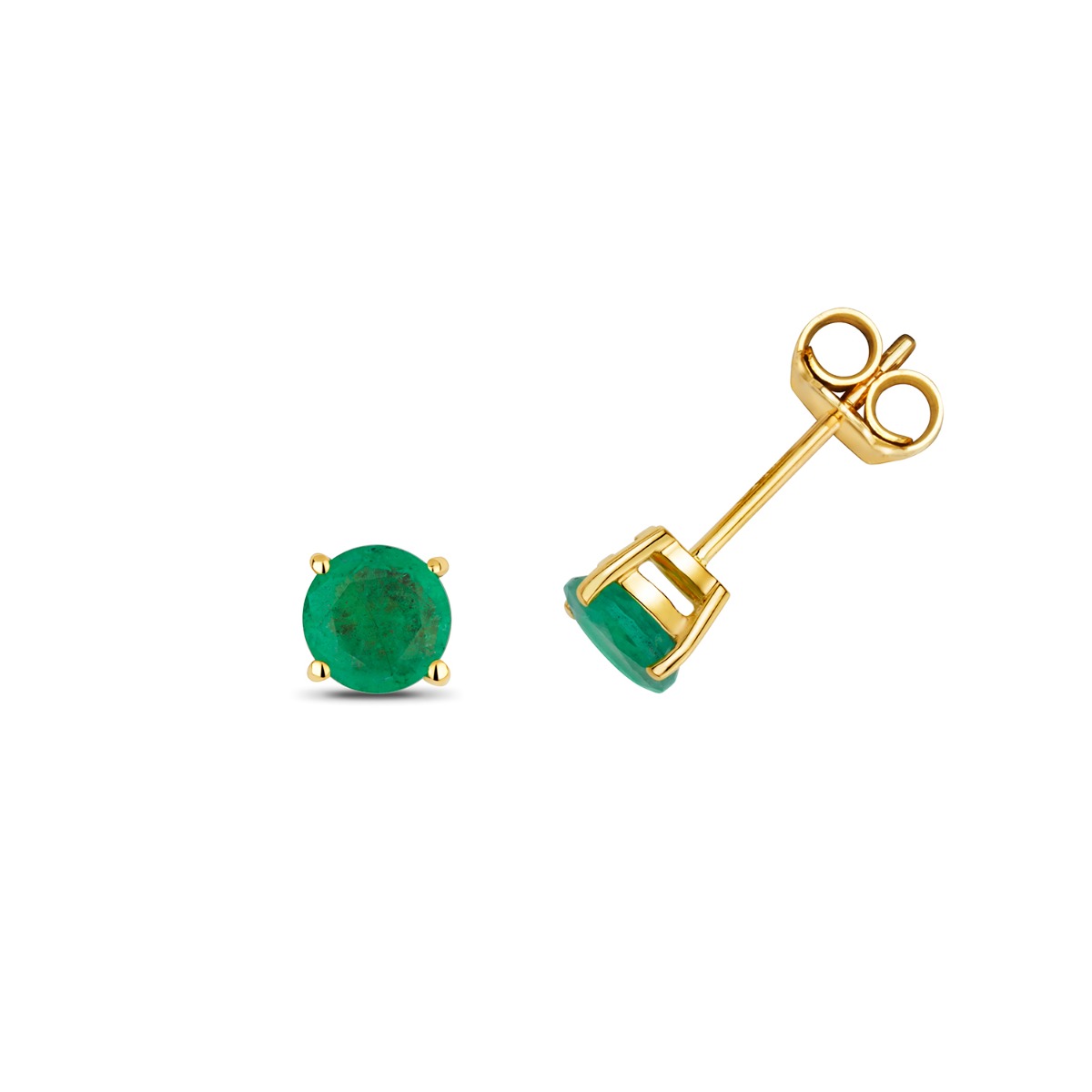 Natural emerald stud earrings hotsell