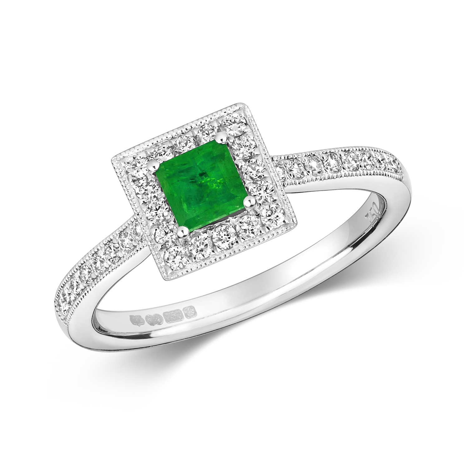 Princess top emerald ring