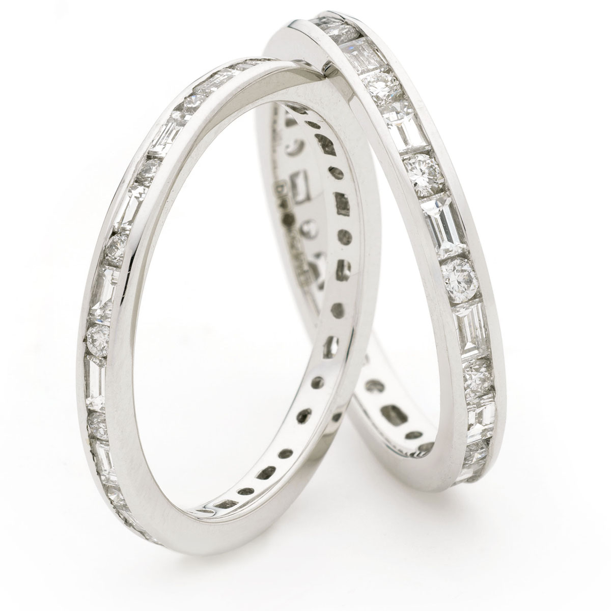 Baguette and round outlet diamond eternity ring